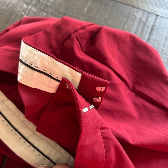 Zara High Waisted Straight Leg Side Slits Dress Pant NWT Size XXL Red Burgundy - Picture 9 of 15